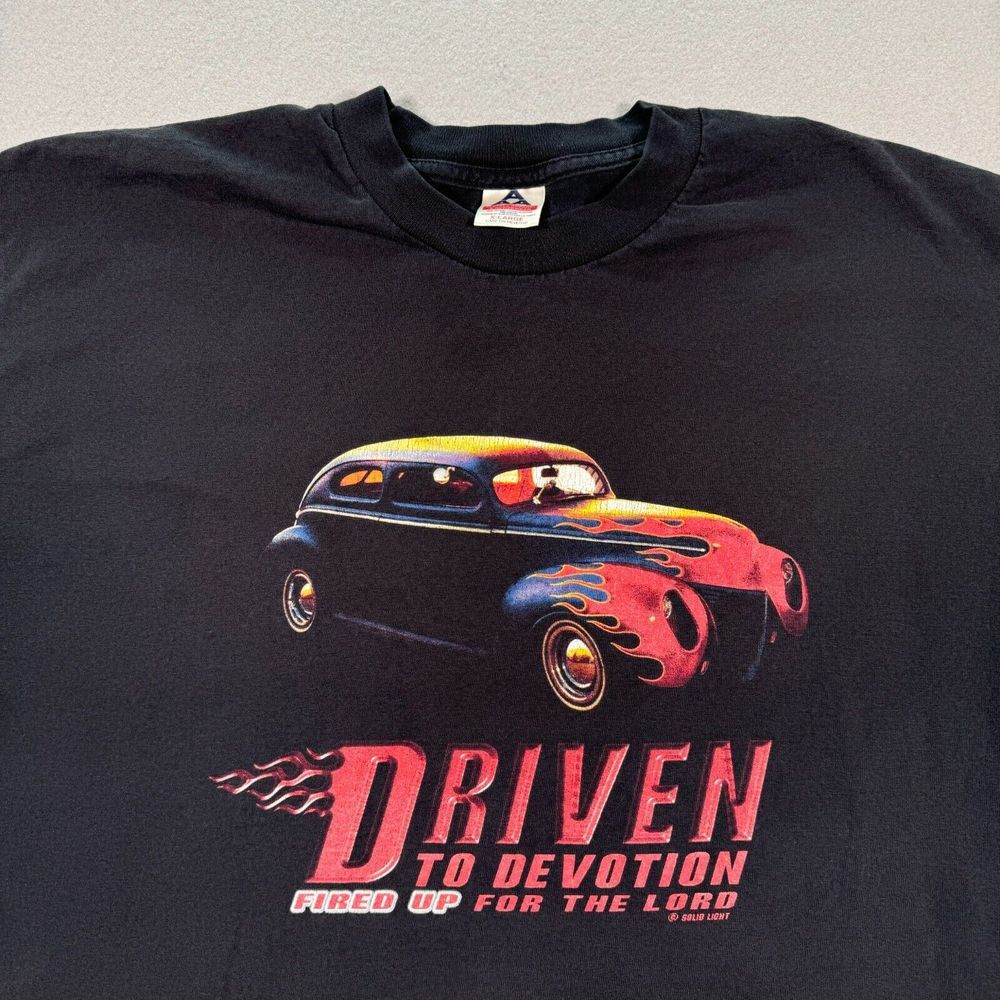 Vintage Driven to Devotion T-Shirt Mens XL Black Graphic Printed Tees Streetwear - Picture 3 of 11